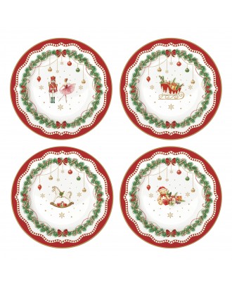 Set 4 farfurii pentru desert, 19 cm, Magie Noel - SIMONA'S COOKSHOP